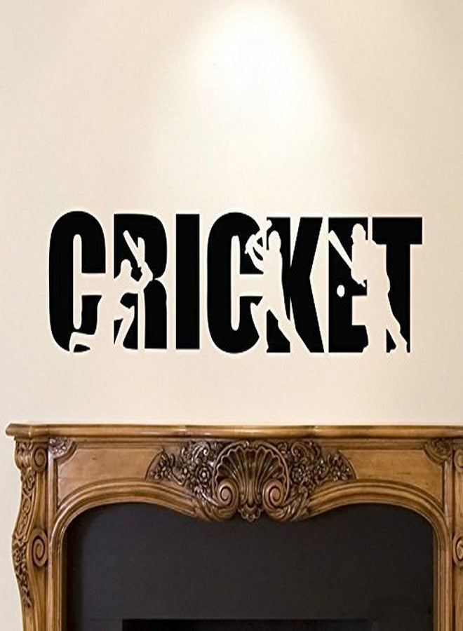 Sticker Yard StickersYard Cricket Sports Wall Sticker & Decal (Color - Black Matte Finish PVC Vinyl 109CM X 28CM) - Image 2